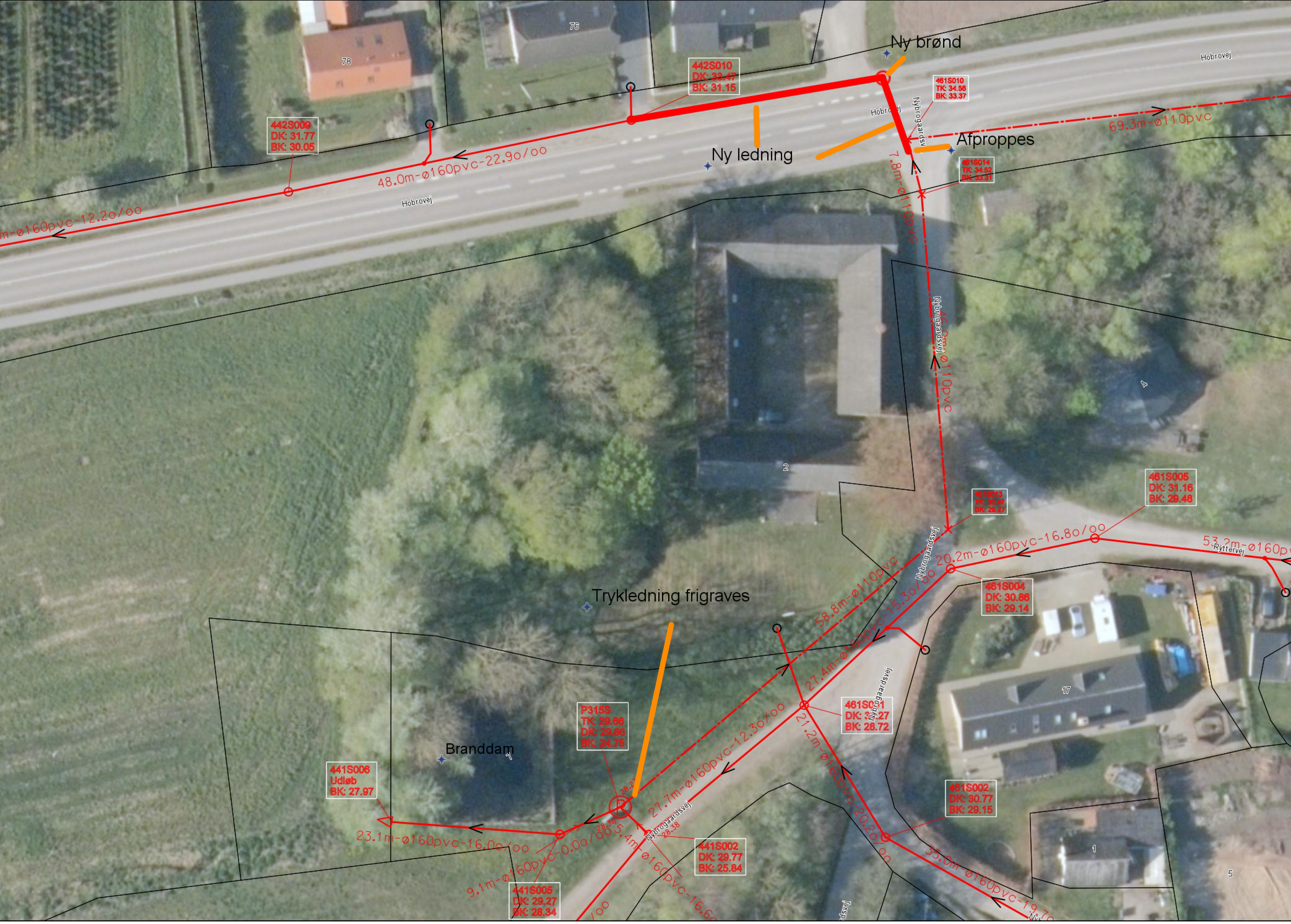 Projektområdet med arbejder